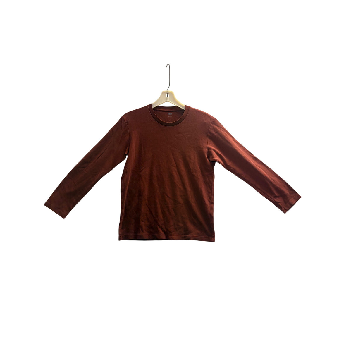 Uniqlo Mens Red Cotton Long-Sleeve T-Shirt Medium Casual Crewneck Comfortable Classic Fit
