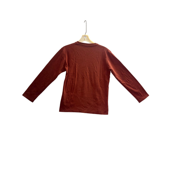 Uniqlo Mens Red Cotton Long-Sleeve T-Shirt Medium Casual Crewneck Comfortable Classic Fit