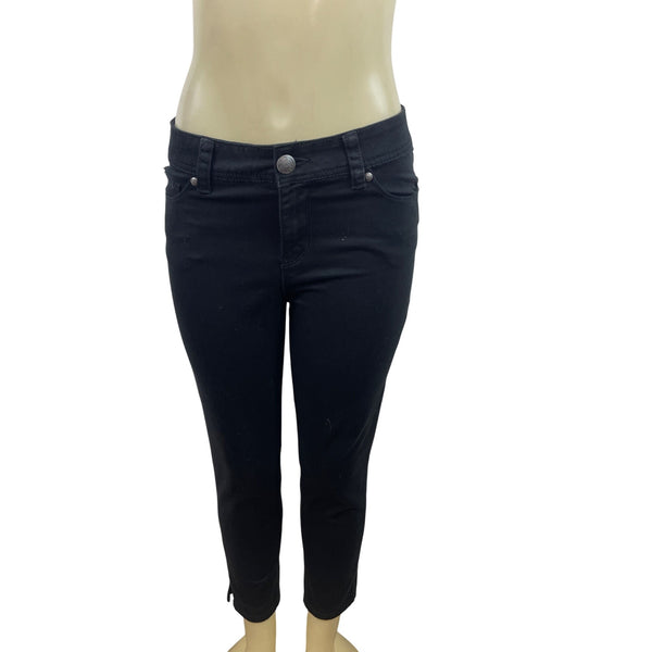 Caché Womens Black Skinny Jeans With Rhinestone Embellishment Sz 6 - New