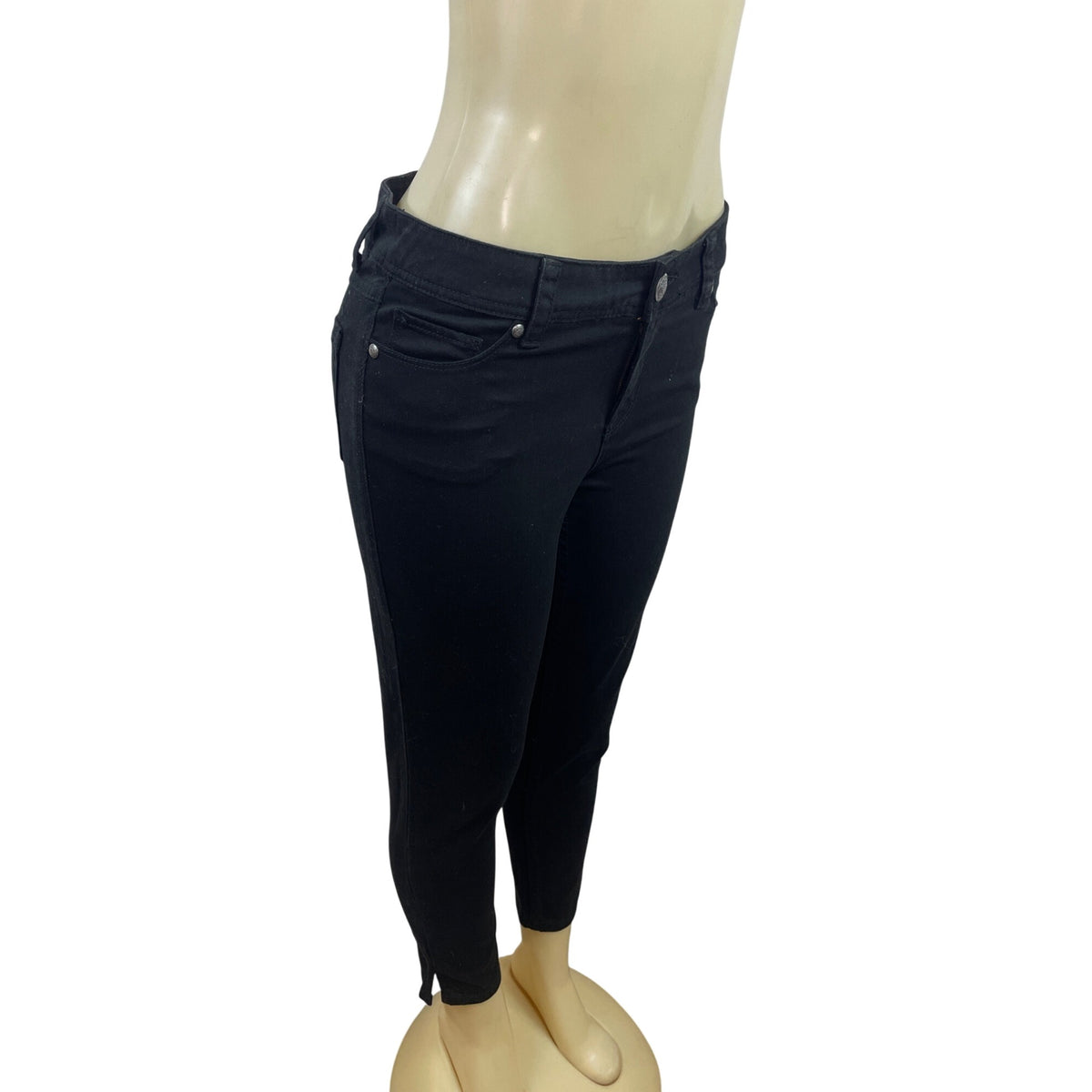 Caché Womens Black Skinny Jeans With Rhinestone Embellishment Sz 6 - New
