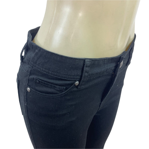 Caché Womens Black Skinny Jeans With Rhinestone Embellishment Sz 6 - New