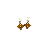 Handmade Star-Shaped Dangle Earrings With Golden Yellow Gemstone Accents & Gold Hooks