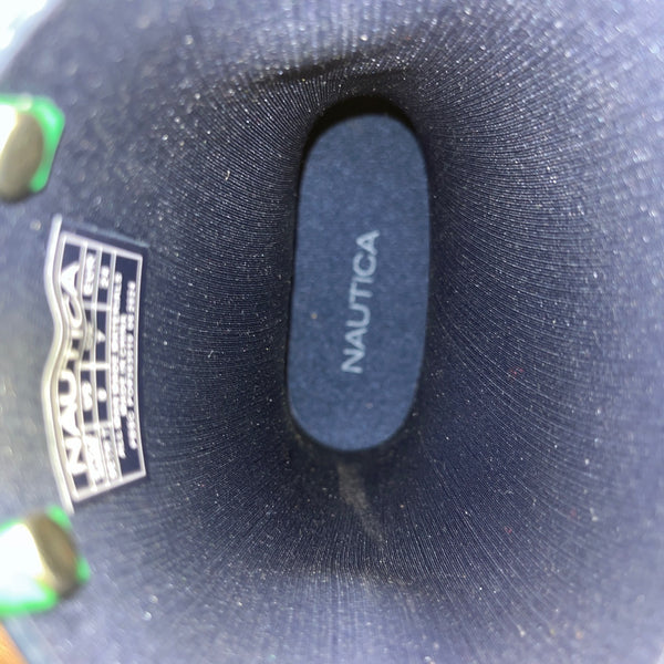 Nautica Seth T Kids Navy & Green Easy Pull Handles Waterproof Rain Boots Size 8