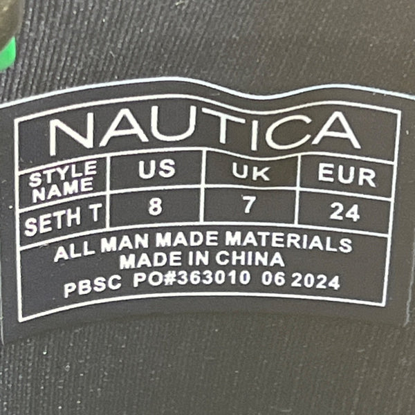 Nautica Seth T Kids Navy & Green Easy Pull Handles Waterproof Rain Boots Size 8