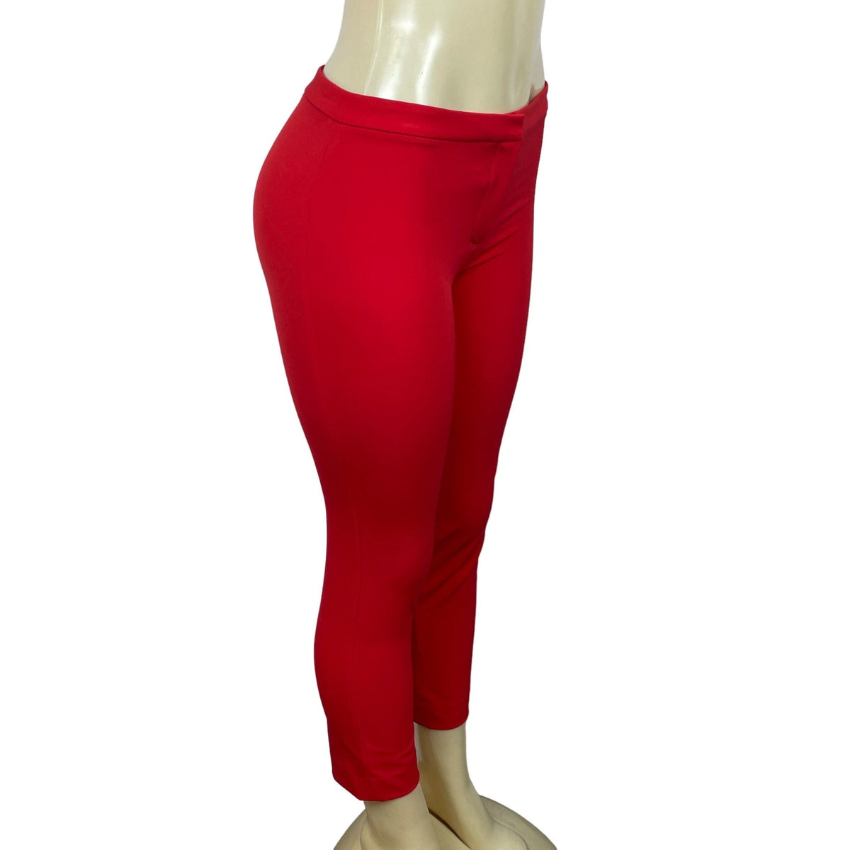 Theory Women's Vibrant Red Skinny Flexible Croped Ankle Pants Sz 0