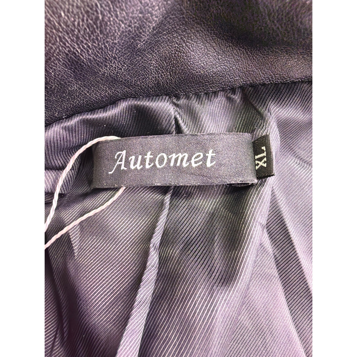 Automet Womens Black Faux Leather Blazer Jacket Button-Up Style Size XL