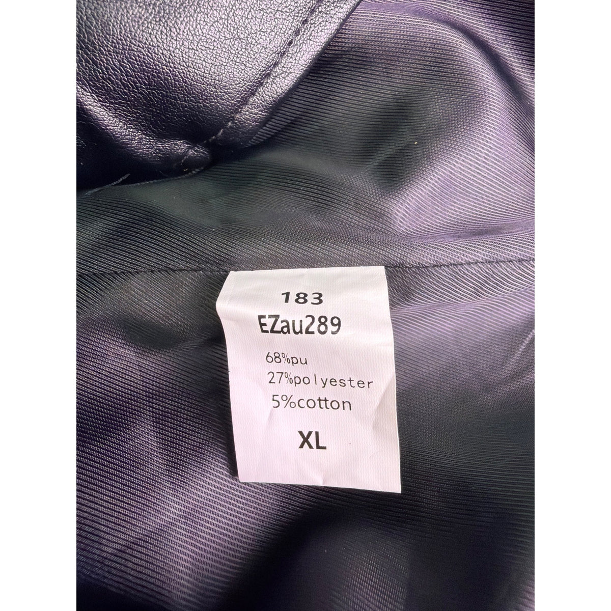 Automet Womens Black Faux Leather Blazer Jacket Button-Up Style Size XL