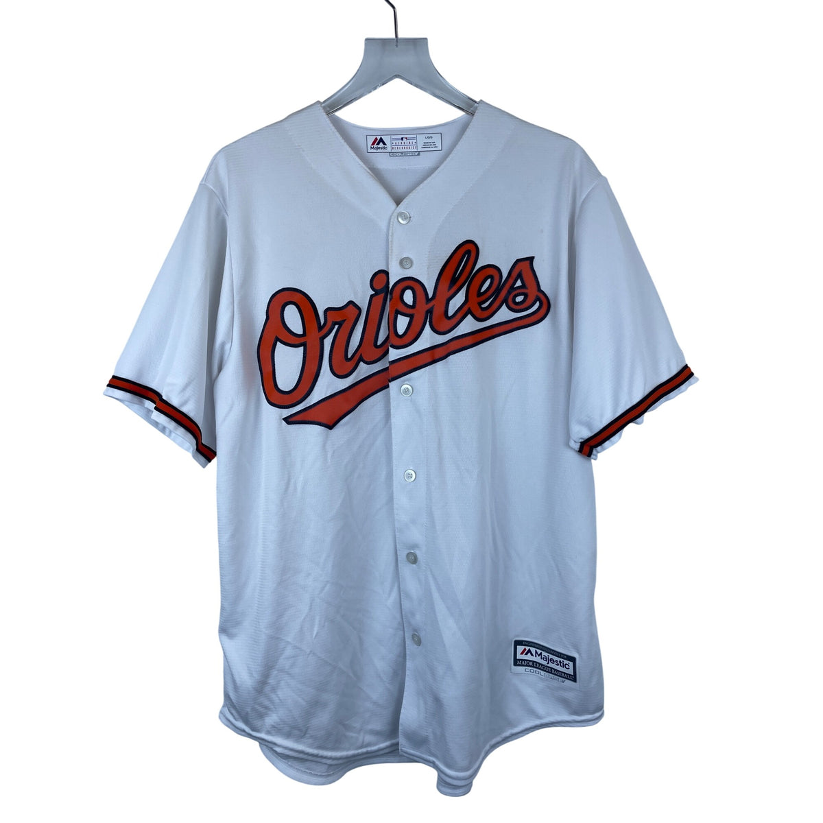 Majestic Mens White Cool Base Orioles Chen 16 Jersey L