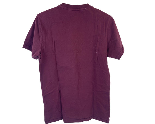 Aeropostale Mens Burgundy Graphic T-Shirt Athletic Dept Aero 87 NY Embroidered Medium