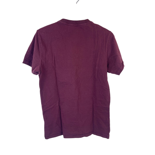 Aeropostale Mens Burgundy Graphic T-Shirt Athletic Dept Aero 87 NY Embroidered Medium