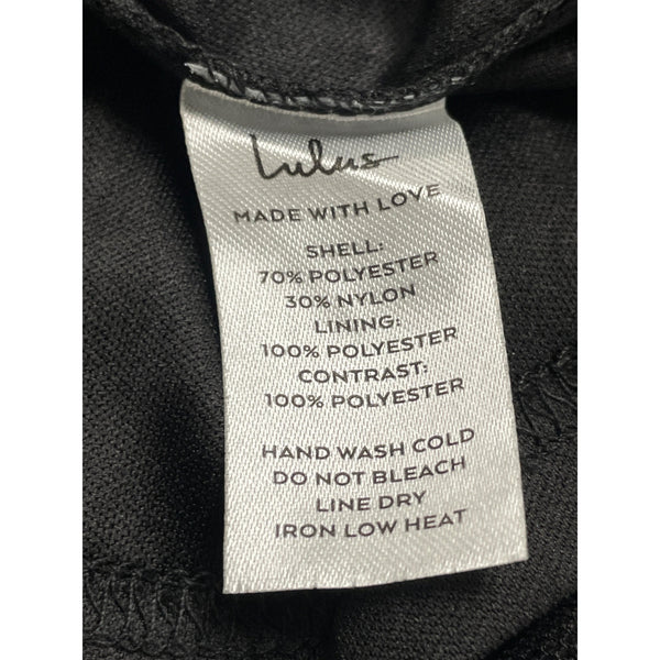 Lulus Womens Black Polyester/Nylon Floral Embroidered Ruffled Maxi Dress Size M