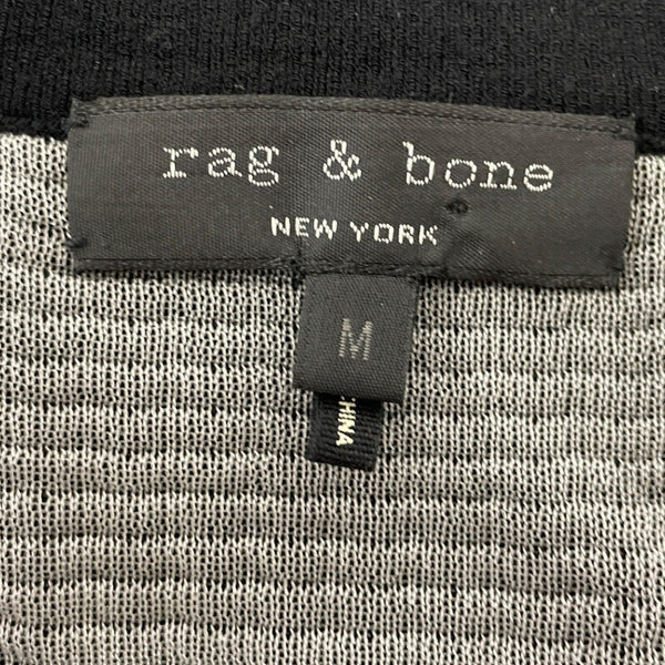Rag & Bone Black Mesh Panel Short Sleeve Top Womens Size M