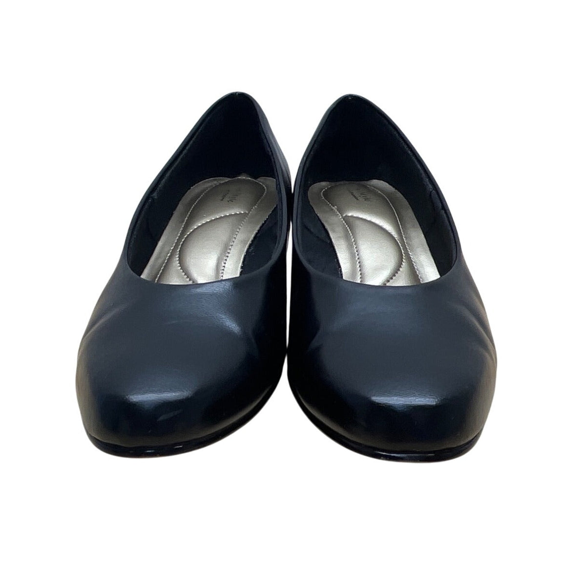 Soft Style Hush Puppies Women’s Black Faux Leather Low Heel Dress Shoes Size 9M