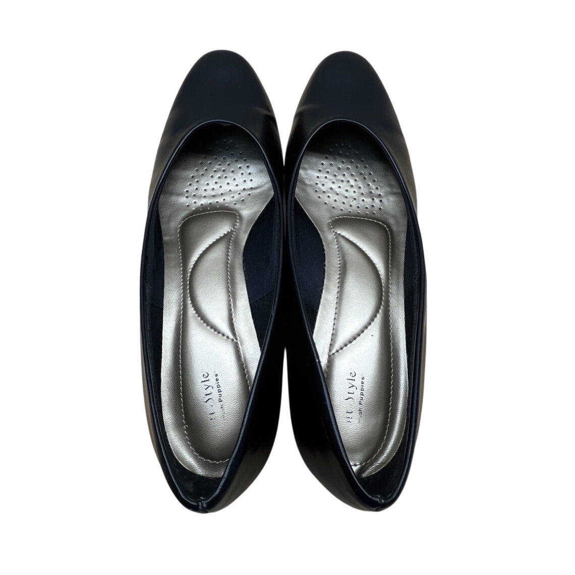 Soft Style Hush Puppies Women’s Black Faux Leather Low Heel Dress Shoes Size 9M