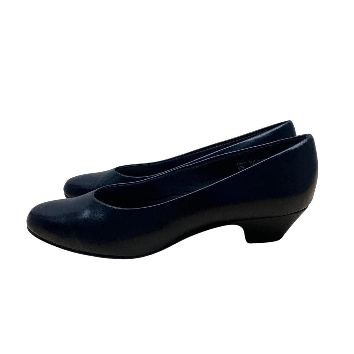 Soft Style Hush Puppies Women’s Black Faux Leather Low Heel Dress Shoes Size 9M
