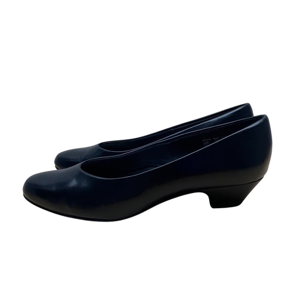Soft Style Hush Puppies Women’s Black Faux Leather Low Heel Dress Shoes Size 9M