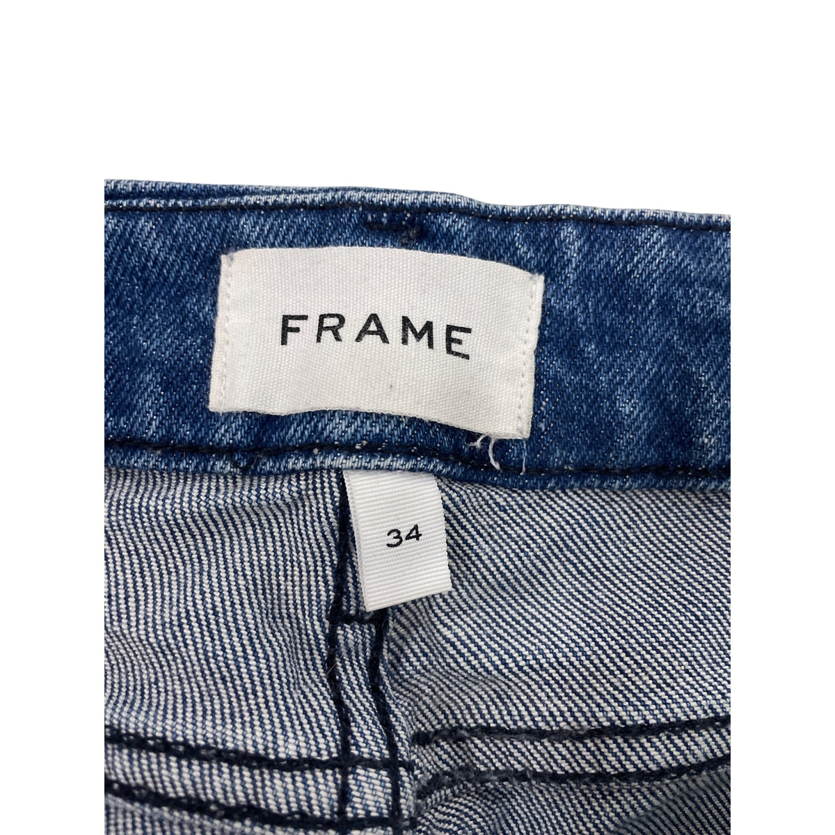 Frame Womens Blue Denim Jeans Le Crop Mini Boot Raw Hem Frayed Style Size 34