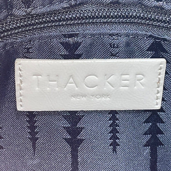 Thacker Women’s Taupe Grey Leather Crossbody Bag With Silver Hoop Detail