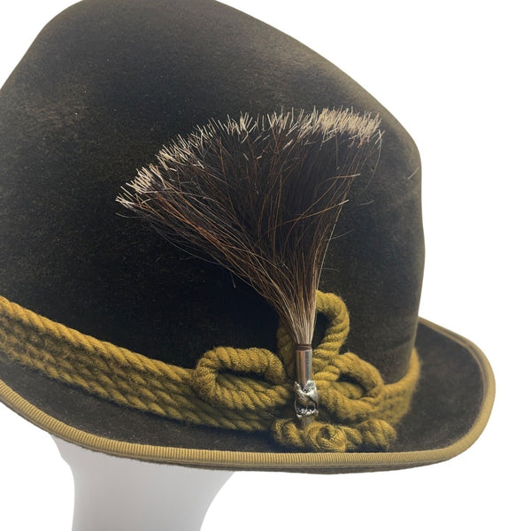 P&C Habig Wien Mens Brown Felt Austrian Hat - One Size
