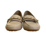 Nautica Womens Beige W/ Gold Chain Detail Slip-On Lunara Loafers Size 8