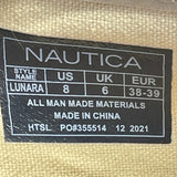 Nautica Womens Beige W/ Gold Chain Detail Slip-On Lunara Loafers Size 8