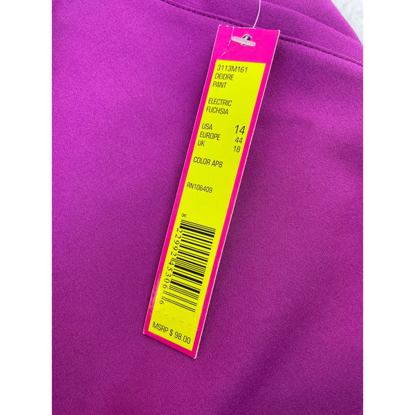 Catherine Malandrino Womens Violet Trousers Straight Leg Dress Pants Sz 14 - New