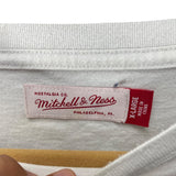 Mitchell & Ness Mens White Gray Yellow Cotton Michigan Wolverines Graphic T-Shirt XL