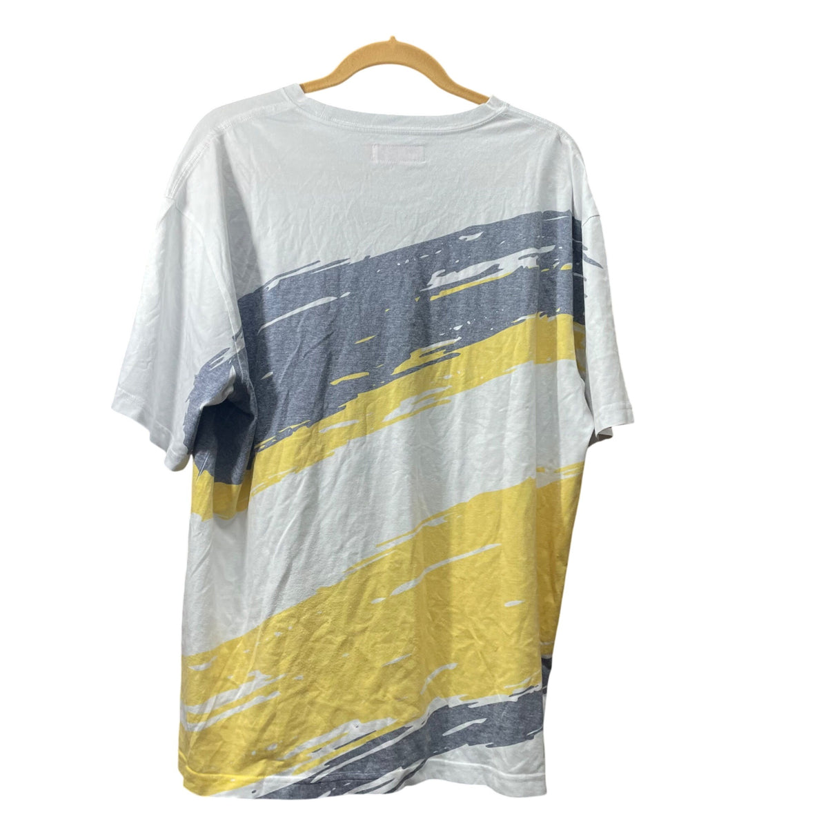 Mitchell & Ness Mens White Gray Yellow Cotton Michigan Wolverines Graphic T-Shirt XL