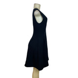 Maeve Womens Black Sleeveless Fit & Flare Zip-Back Knit Dress Sze M