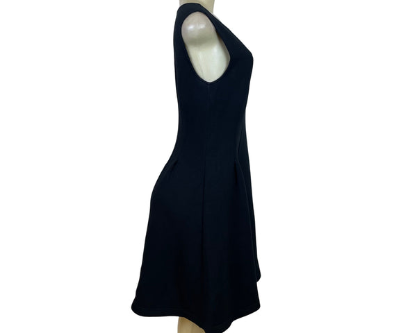 Maeve Womens Black Sleeveless Fit & Flare Zip-Back Knit Dress Sze M