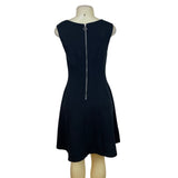 Maeve Womens Black Sleeveless Fit & Flare Zip-Back Knit Dress Sze M
