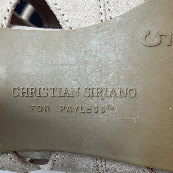 Cristian Siriano Women's Light Brown Back Zip Ankle Heels Sz 5 - NWOB