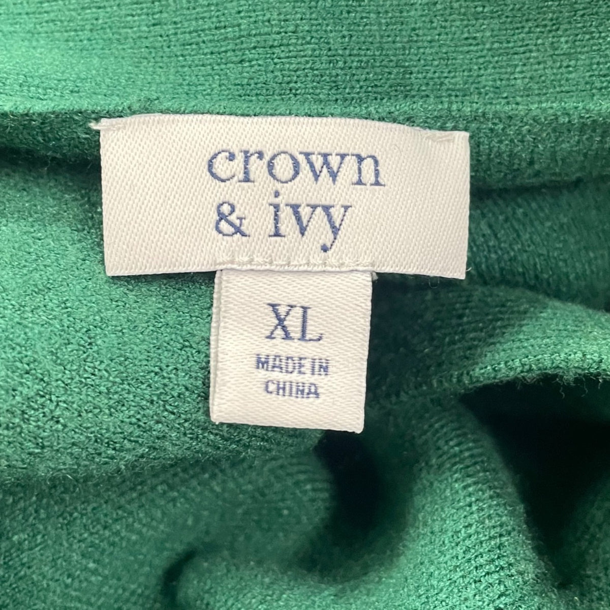 Crown & Ivy Womens Green Knit Cardigan Sweater Animal Button Detail V-Neck Sz XL
