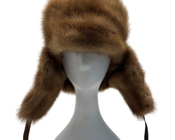 Vintage Unbranded Brown Mink Fur Russian Winter Army Hat