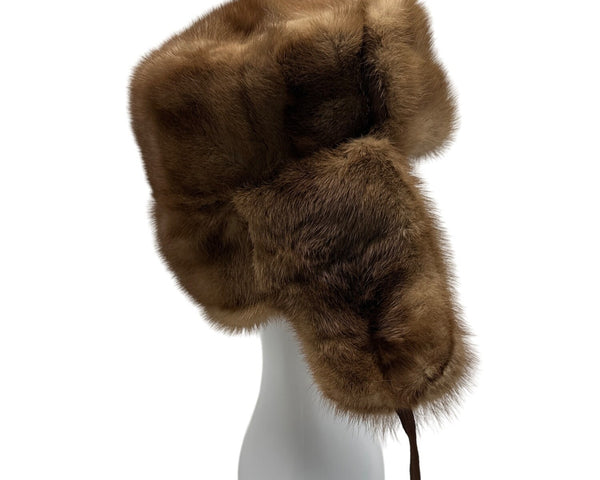 Vintage Unbranded Brown Mink Fur Russian Winter Army Hat