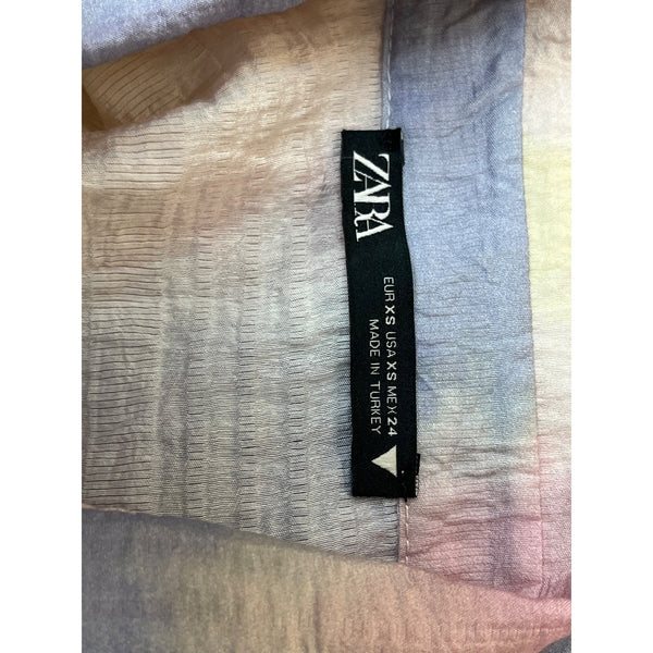 Zara Women's Tie Dye Short Sleeve Button Up Cropped Overshirt Size XS