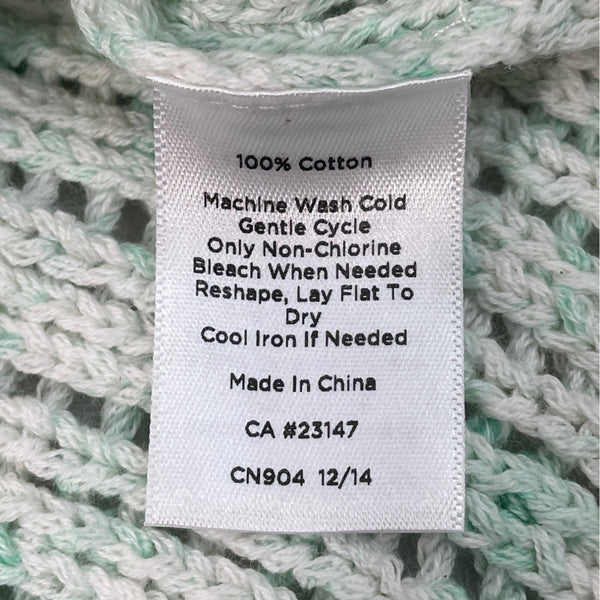 Talbots Womens Open Knit Sweater Mint Green Lightweight Long Sleeve Sz S - New