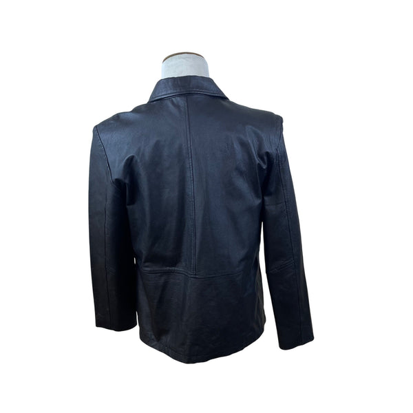 Guide Gear Men's Black Leather Jacket Field Tested Zip Front Size L