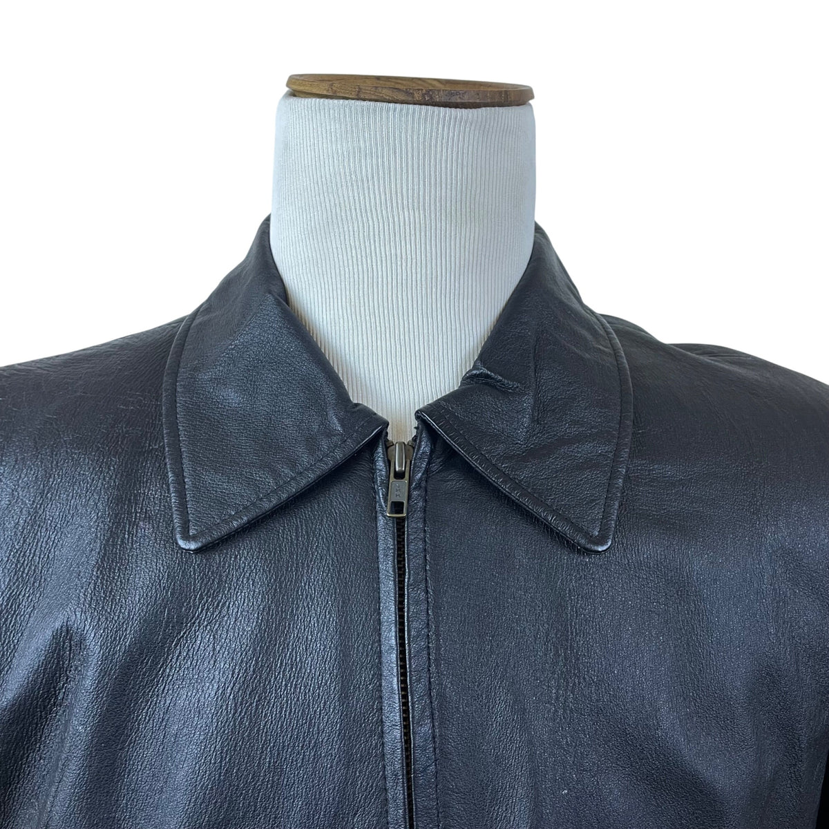 Guide Gear Men's Black Leather Jacket Field Tested Zip Front Size L
