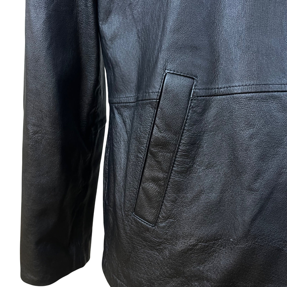 Guide Gear Men's Black Leather Jacket Field Tested Zip Front Size L