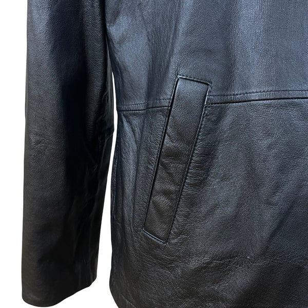 Guide Gear Men's Black Leather Jacket Field Tested Zip Front Size L