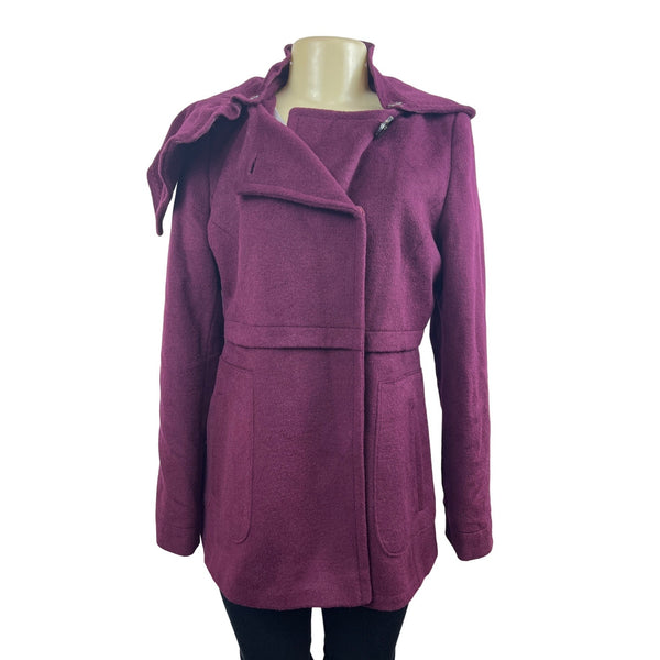 Elie Tahari Women's Purple Wool Peacoat Sz 10 (EUR 41) - NWT