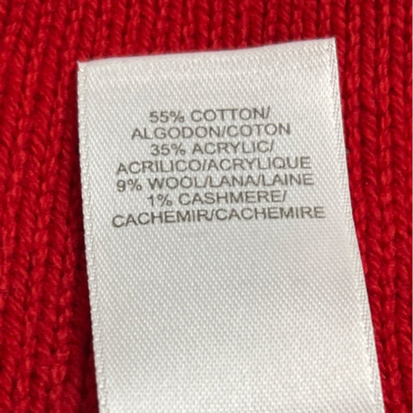 Liz Claiborne Womens Red Acrylic Full-Zip Sweater Nordic Knit Size M - New