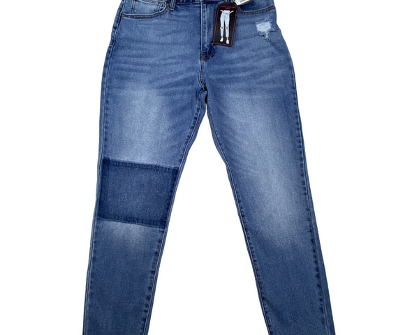 NOBO No Boundaries Women's High Rise Blue Jeans Distressed Medium Wash Sz 9 New