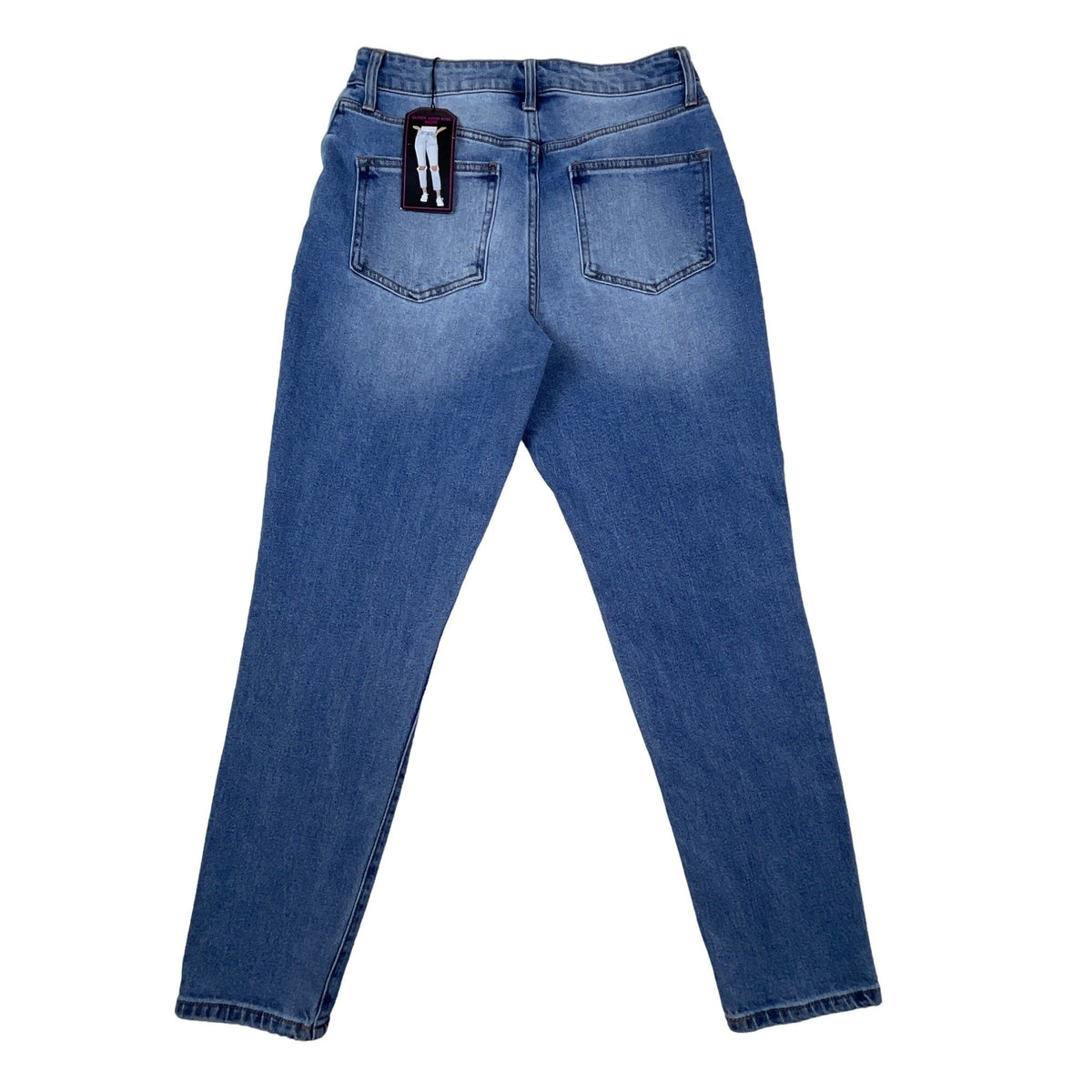 NOBO No Boundaries Women's High Rise Blue Jeans Distressed Medium Wash Sz 9 New