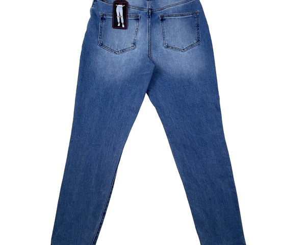 NOBO No Boundaries Women's High Rise Blue Jeans Distressed Medium Wash Sz 9 New