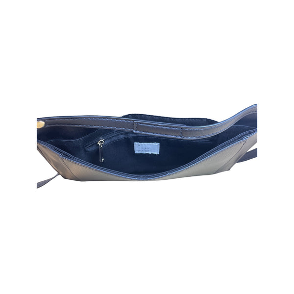 A New Day Womens Black Non-Leather Clutch With Strap Textured Design Recycled Materials