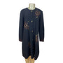 Steve Fabrikant Black Long Dress With Button Front & Gold Embellished Size M