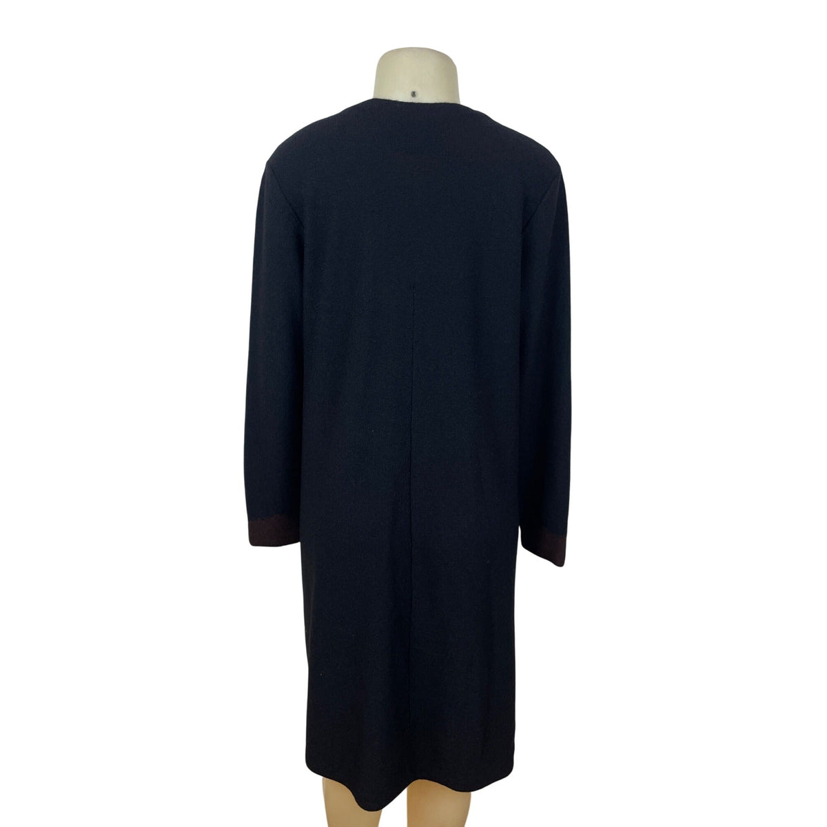Steve Fabrikant Black Long Dress With Button Front & Gold Embellished Size M