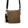 Steve Madden Women’s Tan Faux Leather Tassel Accent Adjustable Strap Crossbody
